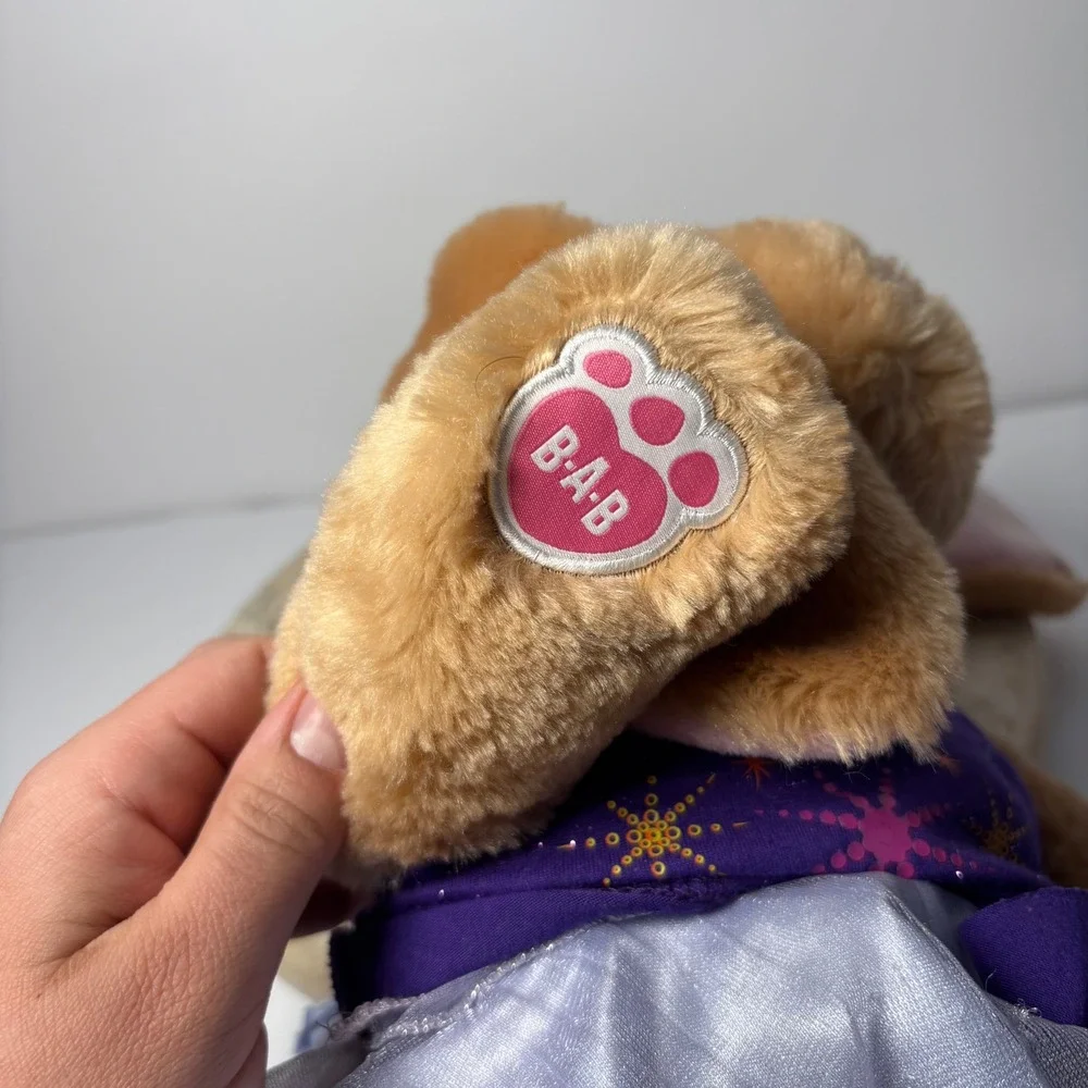 Build-A-Bear Workshop Bunny Rabbit Plush‎ in Purple Fireworks Dress Outfit Sound